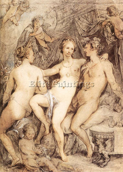 HENDRICK GOLTZIUS VENUS BETWEEN CERES AND BACCHUS ARTIST PAINTING REPRODUCTION