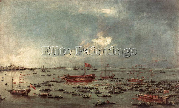 FRANCESCO GUARDI OUTWARD VOYAGE OF THE BUCINTORO TO SAN NICOLO DEL LIDO PAINTING