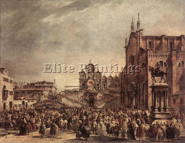 FRANCESCO GUARDI POPE PIUS VI BLESSING PEOPLE ON CAMPO SANTI GIOVANNI E PAOLO