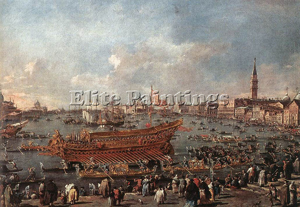 FRANCESCO GUARDI THE DOGE ON THE BUCINTORO NEAR THE RIVA DI SANT ELENA PAINTING