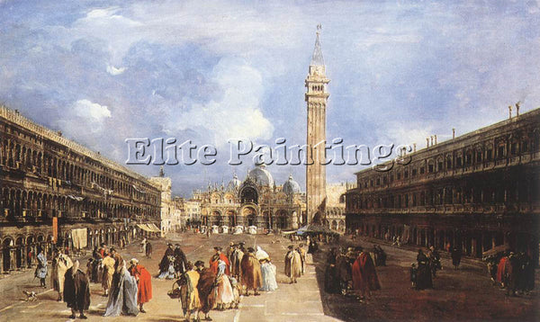 FRANCESCO GUARDI THE PIAZZA SAN MARCO TOWARDS THE BASILICA ARTIST PAINTING REPRO