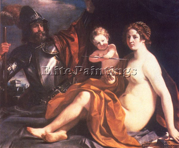 GUERCINO  VENUS MARS AND CUPID ARTIST PAINTING REPRODUCTION HANDMADE OIL CANVAS