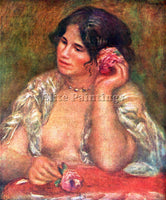 RENOIR GABRIELE WITH A ROSE ARTIST PAINTING REPRODUCTION HANDMADE OIL CANVAS ART