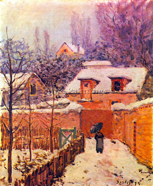 ALFRED SISLEY GARDEN IN THE SNOW  ARTIST PAINTING REPRODUCTION HANDMADE OIL DECO
