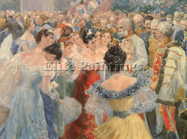 AUSTRIAN GAUSE WILHELM THE STATE BALL ARTIST PAINTING REPRODUCTION HANDMADE OIL