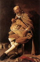 GEORGES DE LA TOUR  THE HURDY GURDY PLAYER ARTIST PAINTING REPRODUCTION HANDMADE