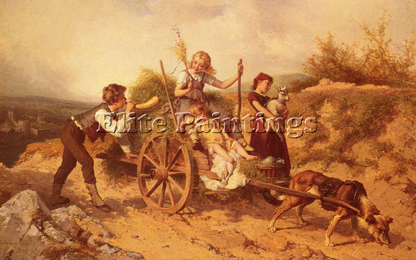 THEODORE GERARD THE COUNTRY CHILDREN ARTIST PAINTING REPRODUCTION HANDMADE OIL