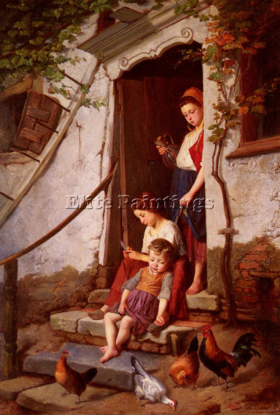 THEODORE GERARD THE FARMERS CHILDREN ARTIST PAINTING REPRODUCTION HANDMADE OIL