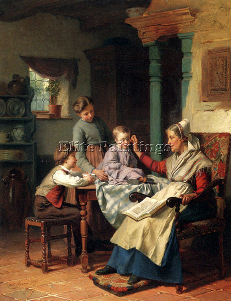 THEODORE GERARD TRYING ON GRANDMOTHERS SPECTACLES ARTIST PAINTING REPRODUCTION