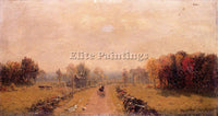 SANFORD ROBINSON GIFFORD CARRIAGE ON A COUNTRY ROAD ARTIST PAINTING REPRODUCTION