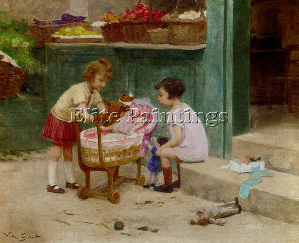 VICTOR GABRIEL GILBERT THE FAVOURITE TEDDY BEAR ARTIST PAINTING REPRODUCTION OIL