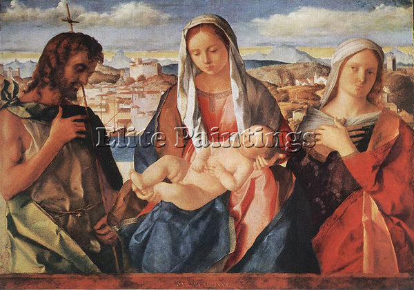 GIOVANNI BELLINI MADONNA AND CHILD WITH ST JOHN ARTIST PAINTING REPRODUCTION OIL