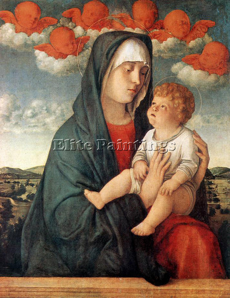 GIOVANNI BELLINI MADONNA OF THE RED ANGELS ARTIST PAINTING REPRODUCTION HANDMADE