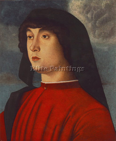 GIOVANNI BELLINI PORTRAIT OF A YOUNG MAN IN RED ARTIST PAINTING REPRODUCTION OIL
