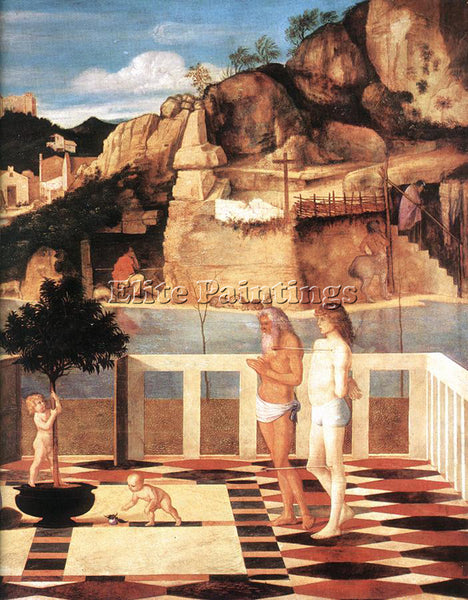 GIOVANNI BELLINI SACRED ALLEGORY ARTIST PAINTING REPRODUCTION HANDMADE OIL REPRO