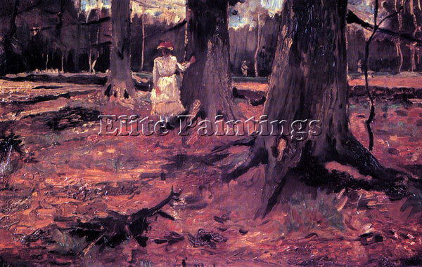 VAN GOGH GIRL IN WHITE IN THE WOODS ARTIST PAINTING REPRODUCTION HANDMADE OIL