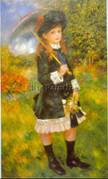 RENOIR GIRL WITH PARASOL ARTIST PAINTING REPRODUCTION HANDMADE CANVAS REPRO WALL