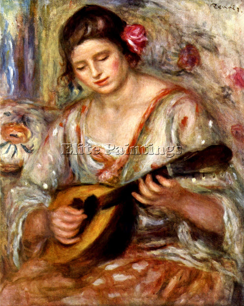 RENOIR GIRL WITH MANDOLIN ARTIST PAINTING REPRODUCTION HANDMADE OIL CANVAS REPRO