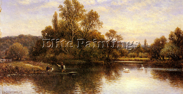 ALFRED GLENDENING AUGUSTUS THE FERRY ARTIST PAINTING REPRODUCTION HANDMADE OIL