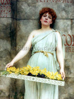 JOHN WILLIAM GODWARD A FLOWER SELLER 1896 ARTIST PAINTING REPRODUCTION HANDMADE