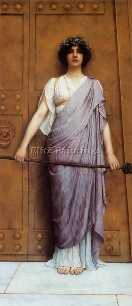 JOHN WILLIAM GODWARD AT GATE OF THE TEMPLE ARTIST PAINTING REPRODUCTION HANDMADE