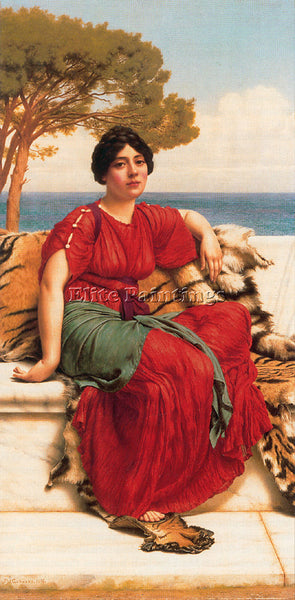 JOHN WILLIAM GODWARD JOHN W BY THE BLUE IONIAN SEA 1916 ARTIST PAINTING HANDMADE