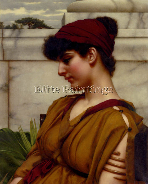 JOHN WILLIAM GODWARD A CLASSICAL BEAUTY IN PROFILE 1 ARTIST PAINTING HANDMADE