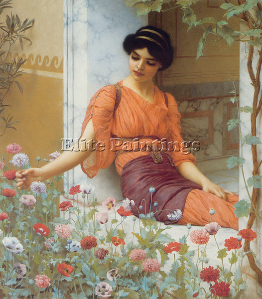 JOHN WILLIAM GODWARD SUMMER FLOWERS 1903 ARTIST PAINTING REPRODUCTION HANDMADE