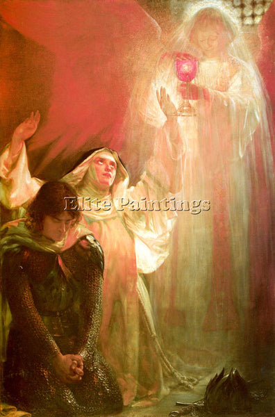 AMERICAN GOETZE SIGISMUND THE VISION OF SIR PERCIVALES SISTER PAINTING HANDMADE - Oil Paintings Gallery Repro