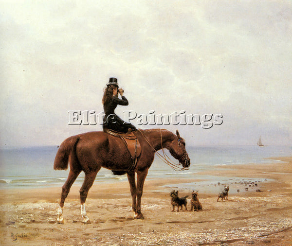 JEAN RICHARD GOUBIE LOOKING OUT TO SEA ARTIST PAINTING REPRODUCTION HANDMADE OIL