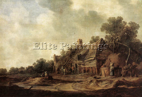 JAN VAN GOYEN PEASANT HUTS WITH A SWEEP WELL ARTIST PAINTING HANDMADE OIL CANVAS