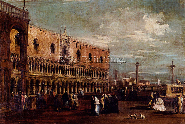 FRANCESCO GUARDI VENICE VIEW PIAZZETTA LOOKING SOUTH WITH PALAZZO DUCALE ARTIST