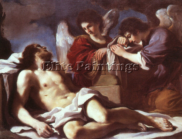 GUERCINO  ANGELS WEEPING OVER THE DEAD CHRIST ARTIST PAINTING REPRODUCTION OIL