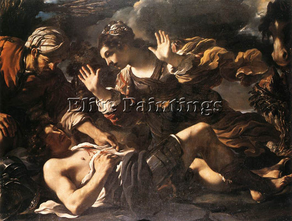 GUERCINO  ERMINA FINDS THE WOUNDED TANCRED ARTIST PAINTING REPRODUCTION HANDMADE
