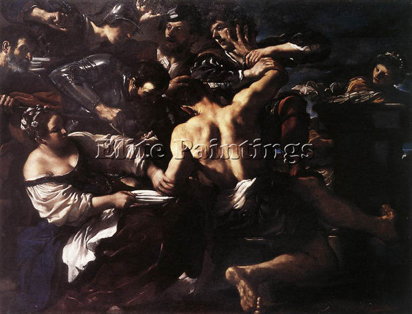 GUERCINO  SAMSON CAPTURED BY THE PHILISTINES ARTIST PAINTING HANDMADE OIL CANVAS