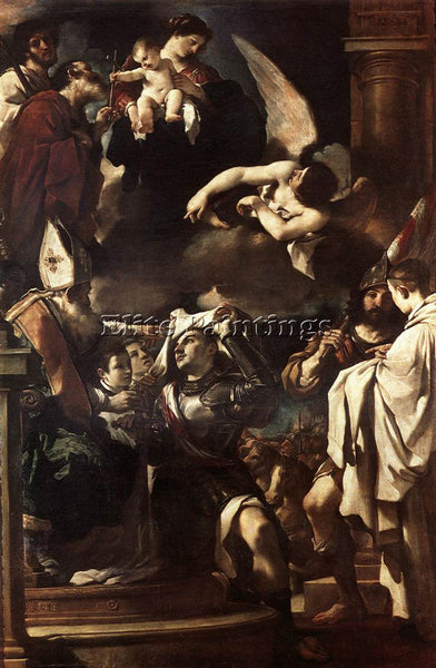 GUERCINO  ST WILLIAM OF AQUITAINE RECEIVING THE COWL ARTIST PAINTING HANDMADE