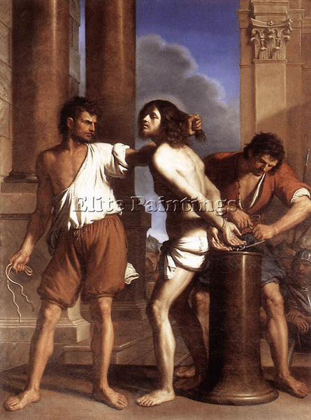 GUERCINO  THE FLAGELLATION OF CHRIST ARTIST PAINTING REPRODUCTION HANDMADE OIL