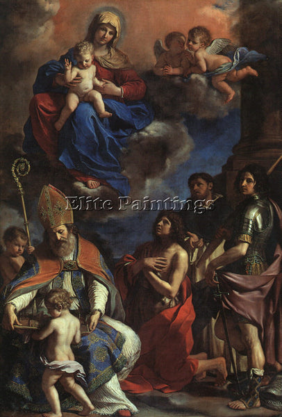 GUERCINO  THE PATRON SAINTS OF MODENA ARTIST PAINTING REPRODUCTION HANDMADE OIL