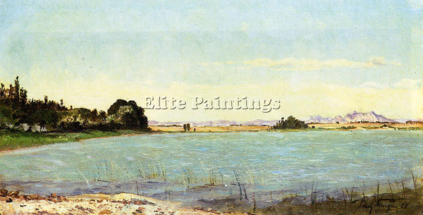 PAUL-CAMILLE GUIGOU  A LAKE IN SOUTHERN FRANCE ARTIST PAINTING REPRODUCTION OIL