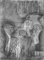 GUSTAV KLIMT COMPOSITION DRAFT OF THE LAW FACULTY IMAGE ARTIST PAINTING HANDMADE