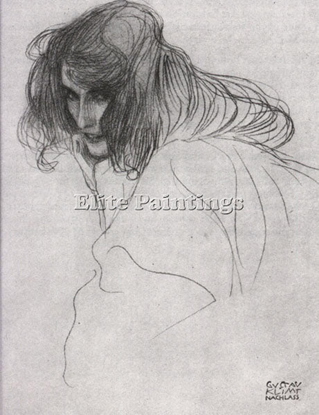 GUSTAV KLIMT STUDY FOR LEWDNESS FROM THE BEETHOVEN FRIEZE ARTIST PAINTING CANVAS
