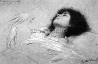 GUSTAV KLIMT STUDY SHEET WITH THE UPPER BODY OF A GIRL AND SKETCHES PAINTING OIL