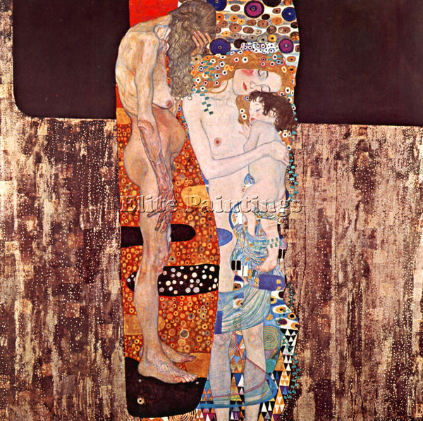GUSTAV KLIMT THE THREE AGES OF A WOMAN ARTIST PAINTING REPRODUCTION HANDMADE OIL