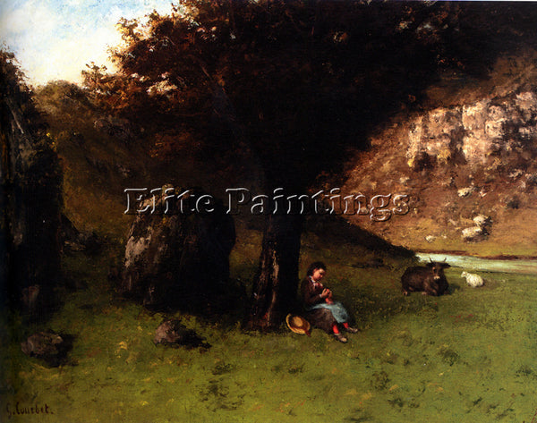 GUSTAVE COURBET LA PETITE BERGERE THE YOUNG SHEPHERDESS ARTIST PAINTING HANDMADE
