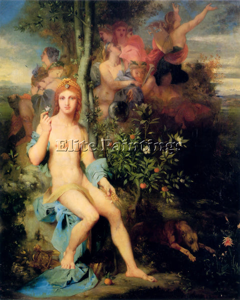 GUSTAVE MOREAU APOLLO AND THE NINE MUSES ARTIST PAINTING REPRODUCTION HANDMADE