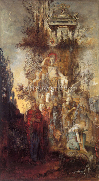 GUSTAVE MOREAU THE MUSES LEAVING THEIR FATHER APOLLO TO GO ARTIST PAINTING REPRO