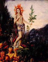 GUSTAVE MOREAU APOLLO AND THE SATYRS ARTIST PAINTING REPRODUCTION HANDMADE OIL