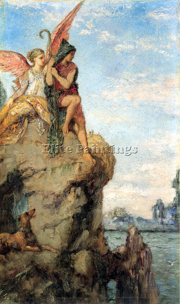 GUSTAVE MOREAU HESIOD AND THE MUSE ARTIST PAINTING REPRODUCTION HANDMADE OIL ART