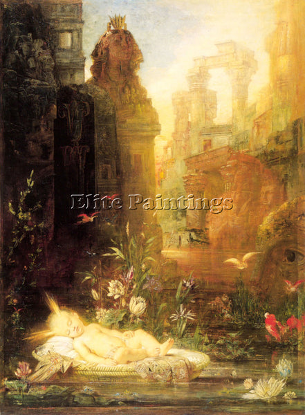 GUSTAVE MOREAU YOUNG MOSES ARTIST PAINTING REPRODUCTION HANDMADE OIL CANVAS DECO