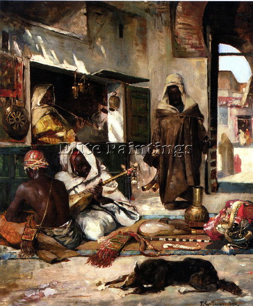 GYULA TORNAI AN ARMS MERCHANT IN TANGIERS 1890 ARTIST PAINTING REPRODUCTION OIL